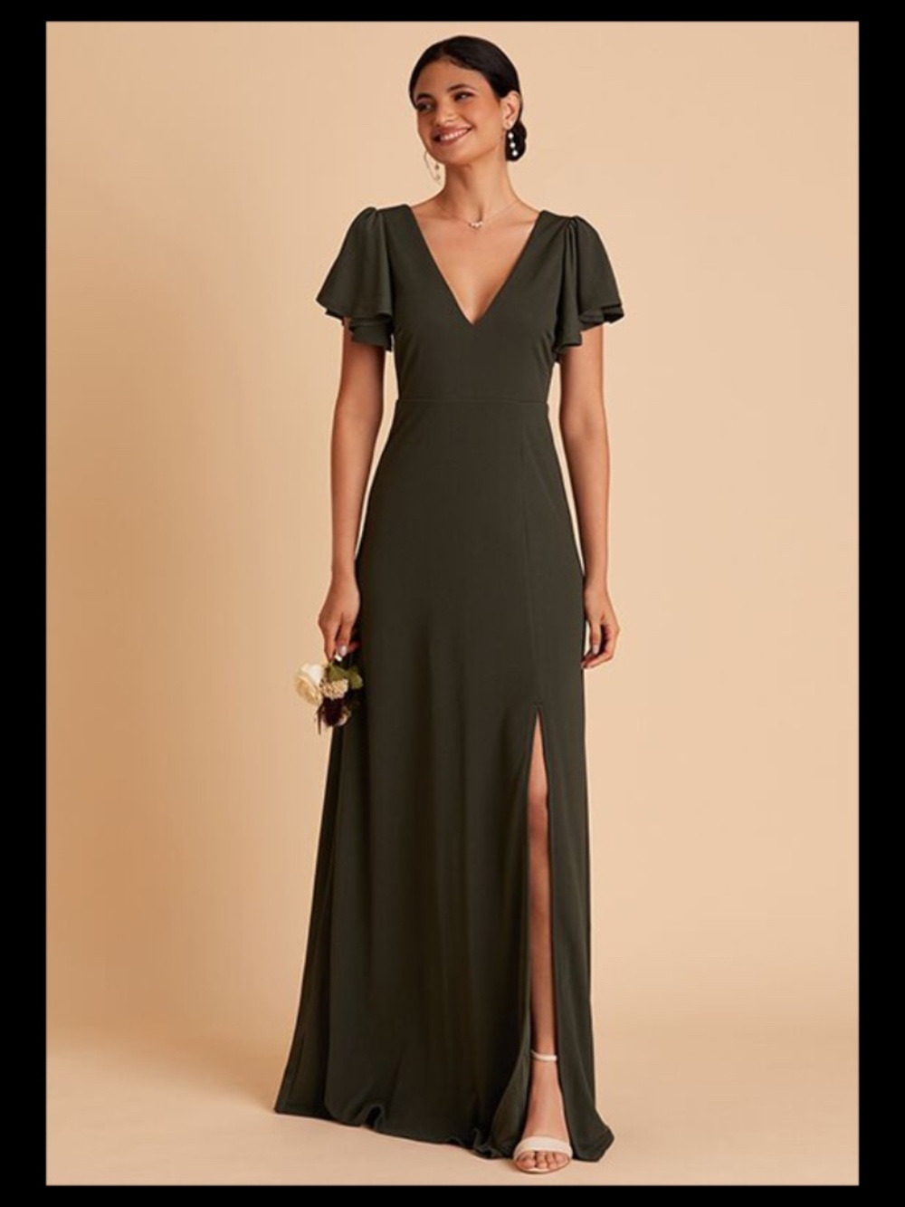 Birdy Grey Hannah Crepe Dress - Olive× 1 S / OLIVE